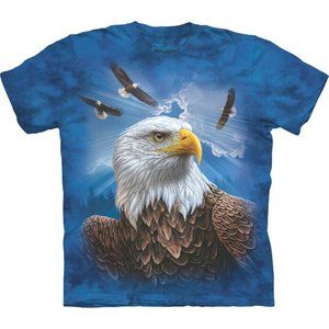 Guardian Eagle Bird The Mountain Clouds Flying Blue Nature T-Shirt Adult S-3X